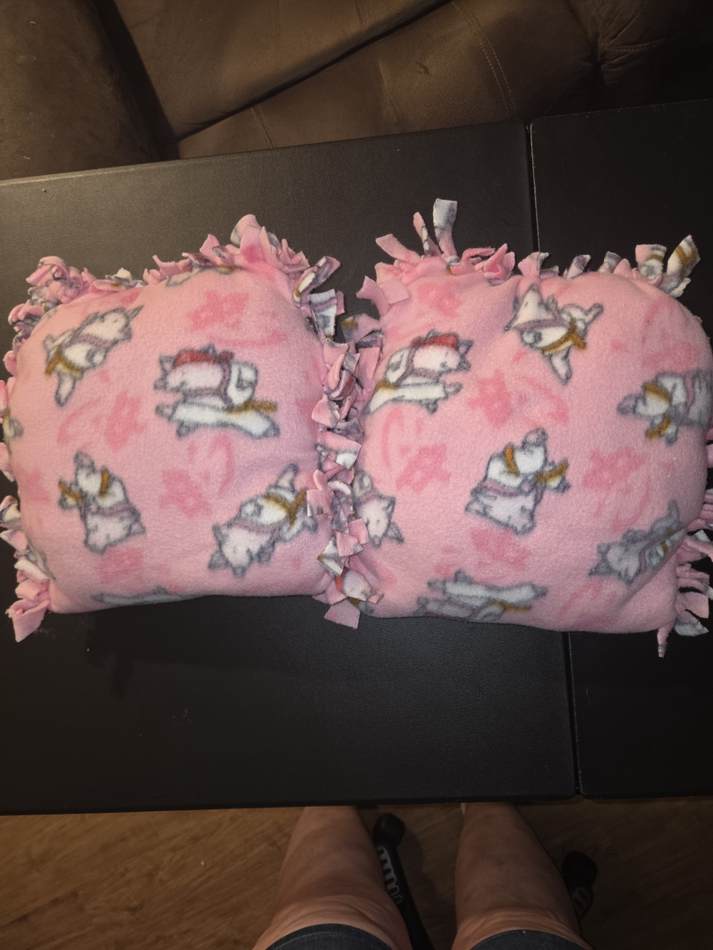 Pink Pink Ninja  Print Fleece Throw Pillow Pair